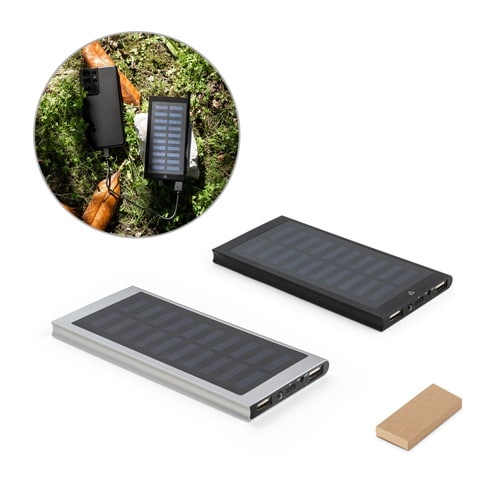 CLERK. Batterie nomade de 8 000 mAh avec panneau solaire en aluminium 100 % recyclé