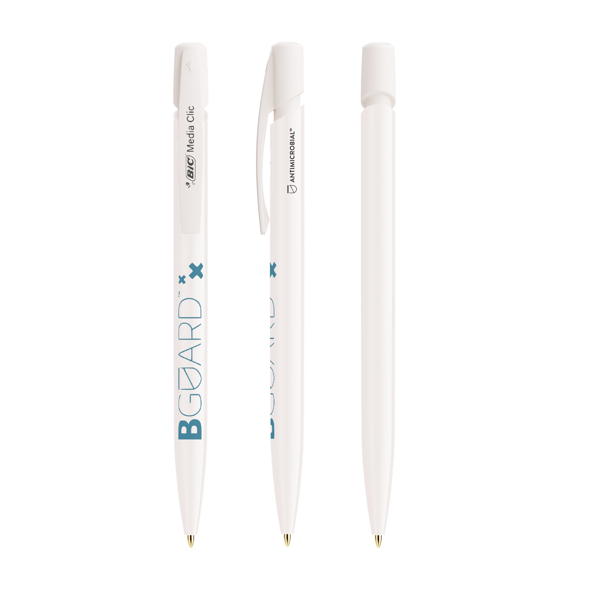 Stylo bille BIC® Media Clic BGUARD™ Antimicrobial Ecolutions® Logo Antimicrobial