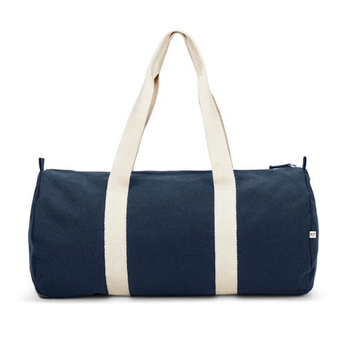 Sac de sport bleu marine à anses beiges