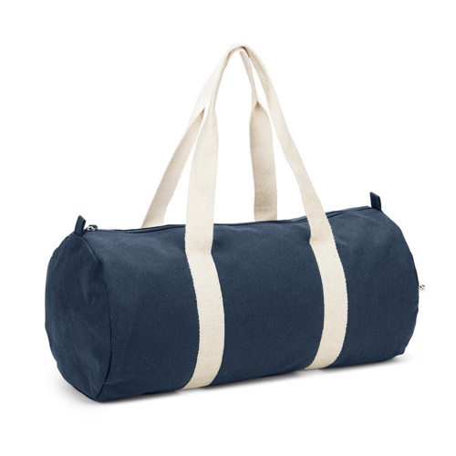 Sac de sport bleu avec anses beiges