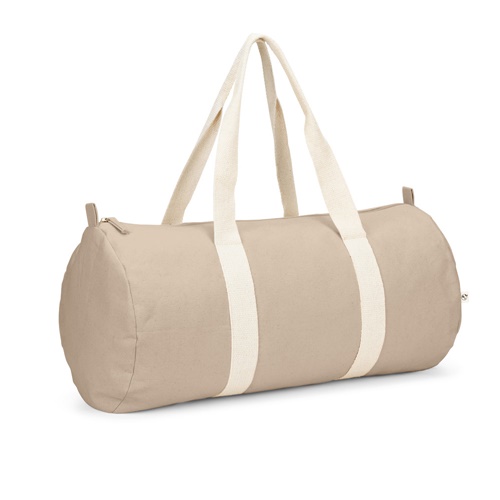 Sac de sport beige avec anses blanches