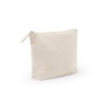 Trousse zippée en toile beige