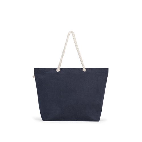 Grand sac cabas bleu marine avec anses corde