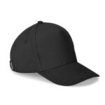 Casquette noire en tissu avec visière courbée