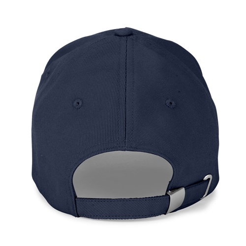 Dos d'une casquette bleu marine réglable