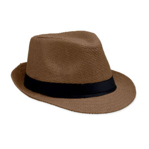 Chapeau fedora marron avec ruban noir