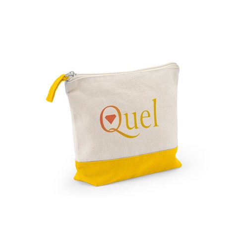 Trousse beige et jaune avec logo Quel