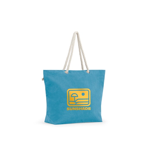 Sac cabas bleu avec logo jaune Sunshade