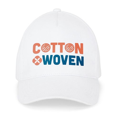 Casquette blanche avec logo Cotton Woven coloré